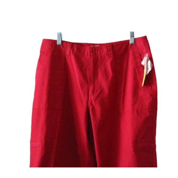 Fieldgear Women's Size 16  Capri Pants Red Denim High Waist Flat Front NWT - Picture 4 of 9